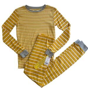 NWT Carter’s 2pc Yellow Striped Pajama Set Unisex 14